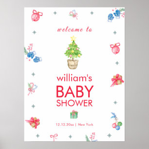 Affiche Coloré Il fait froid dehors Baby Shower Bienvenue