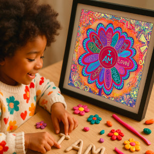 Affiche Coloré Je suis Flower Inspirational Classroom