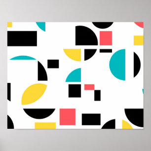 Affiche Coloré, moderne, tendance, amusant, gai géométriqu