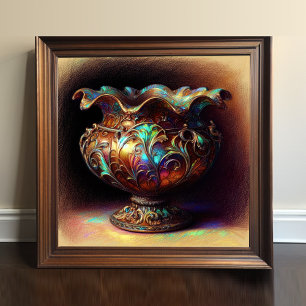 Affiche Coloré Pastel Dessin Antique Art Verre Bowl