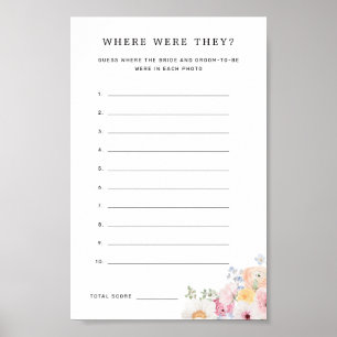 Affiche Coloré Pastel Floral Où Ils Ont Joué