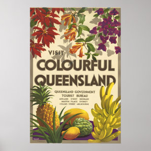 Affiche Coloré Queensland - Voyage en Nouvelle-Zélande Vin