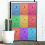 Affiche Coloré Retro Pop Art Custom Chien Pet Photo Grid<br><div class="desc">Un design pop art moderne et rétro coloré avec une grille photo pour chien personnalisé. Customisez simplement votre propre photo pour créer votre propre art unique. Un design idéal pour la décoration maison,  des cadeaux personnalisés et des faveurs uniques.</div>