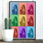Affiche Coloré Retro Pop Art moderne Custom Photo Grid<br><div class="desc">Un design pop art rétro et moderne coloré avec une grille photo personnalisée. Customisez simplement votre propre photo pour créer votre propre art unique. Un design idéal pour la décoration maison,  des cadeaux personnalisés et des faveurs uniques.</div>