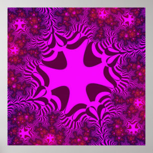 Affiche Coloré rose et violet fractal