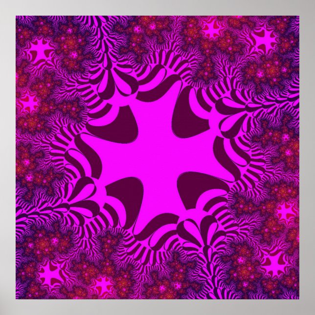 Affiche Coloré rose et violet fractal (Devant)