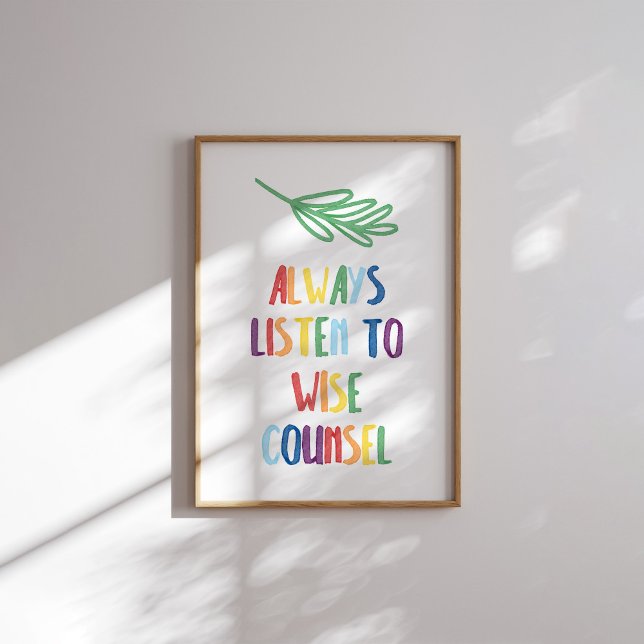 Affiche Coloré toujours écouter l'affiche sage (Créateur téléchargé)
