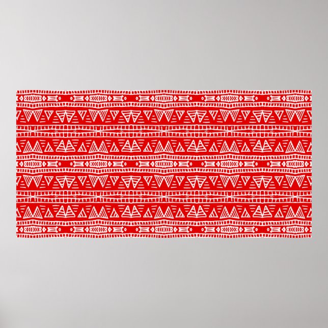 Affiche Coloré tribal ethnique sans couture motif (Devant)