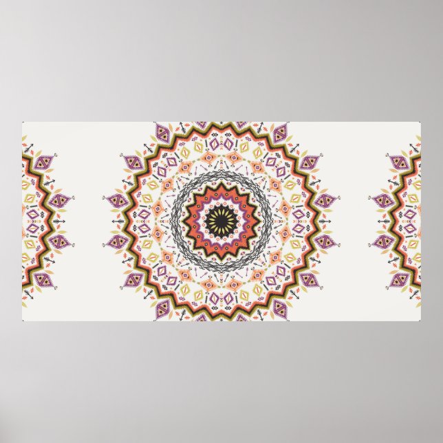 Affiche Coloré tribal ethnique sans couture motif (Devant)