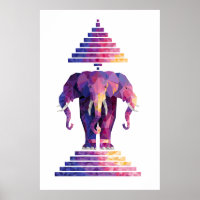 Coloré Trois Elephant Art En Tête