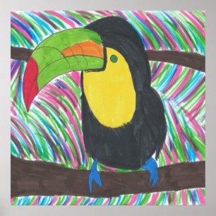 Affiche Coloré Tropical Toucan
