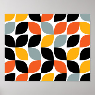 Affiche Coloré, unique, tendance, concept de feuille urbai