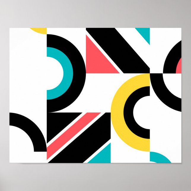Affiche Coloré, urbain, tendance, art géométrique moderne (Devant)