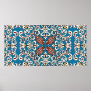 Affiche Coloré vintage mandala motifs sans couture motif