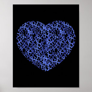 Affiche Colorectal Colon Sensibilisation au cancer Bleu Ru