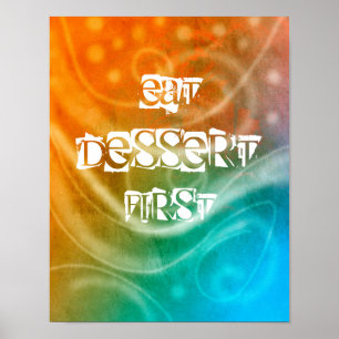 affiche colorée art abstrait manger dessert premie