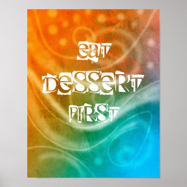 affiche colorée art abstrait manger dessert premie (Devant)