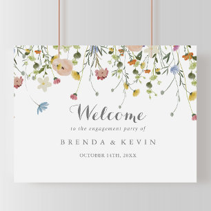 Affiche Colorée Dainty Wild Engagement Party Bienvenue