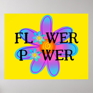 Affiche colorée d'alimentation en fleurs