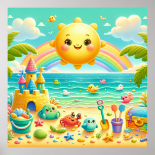 Affiche colorée de la crèche Rainbow Beach