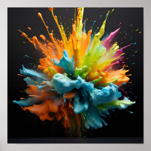 Affiche colorée de l'explosion de peinture abstrai