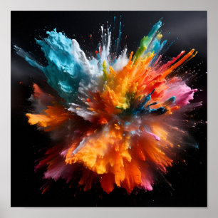 Affiche colorée de l'explosion de peinture abstrai