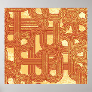 Affiche Colorée Géométrique Vintage Abstrait.