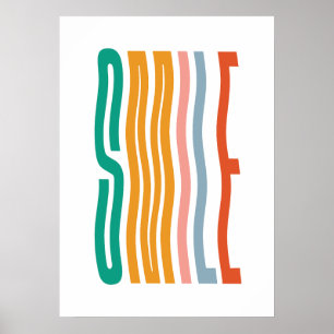 Affiche Colorée phrase de sourire chambre des enfants