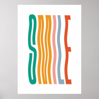 Affiche Colorée phrase de sourire chambre des enfants