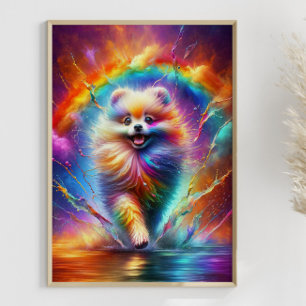 Affiche Colorée Poméranie Arc-en-ciel Art personnalisé