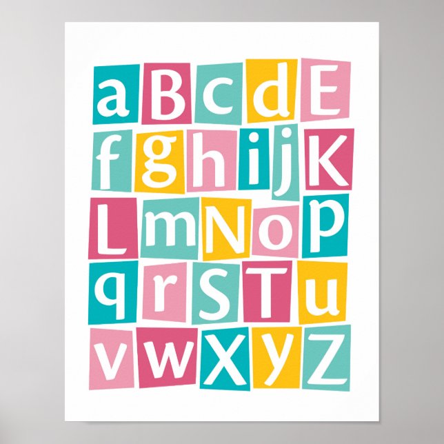 Affiche colorée pour enfants Alphabet (Devant)