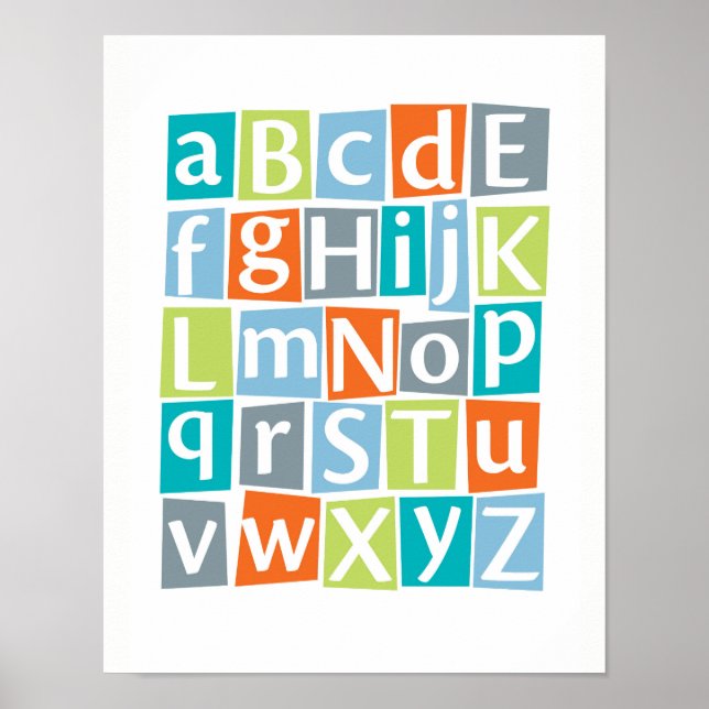 Affiche colorée pour enfants Alphabet (Devant)