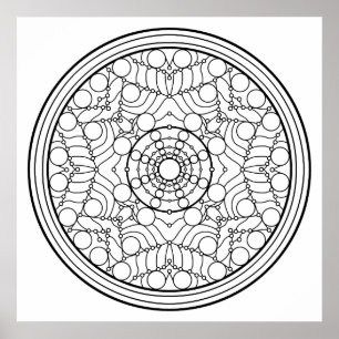 Affiche Colorez vos propres Dewdrops Mandala Coloriage Pos