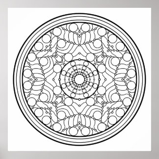 Affiche Colorez vos propres Dewdrops Mandala Coloriage Pos
