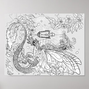 Affiche Colorez votre propre Dragon de la Faune de Jardin