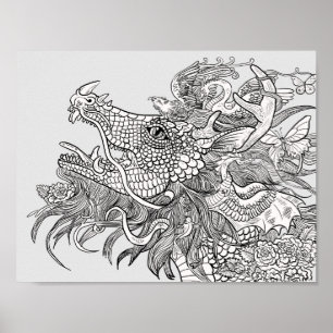 Affiche Colorez votre propre dragon d'enchantement