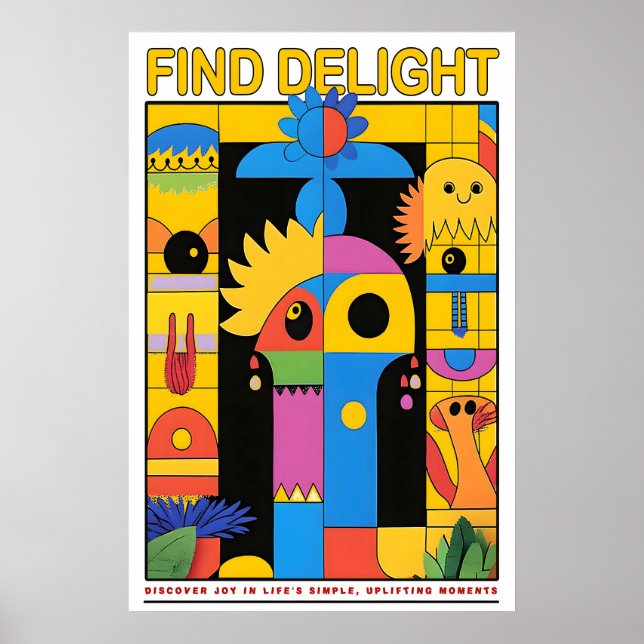 Affiche Colorful Abstract Art Print Modern Geometric Home (Devant)