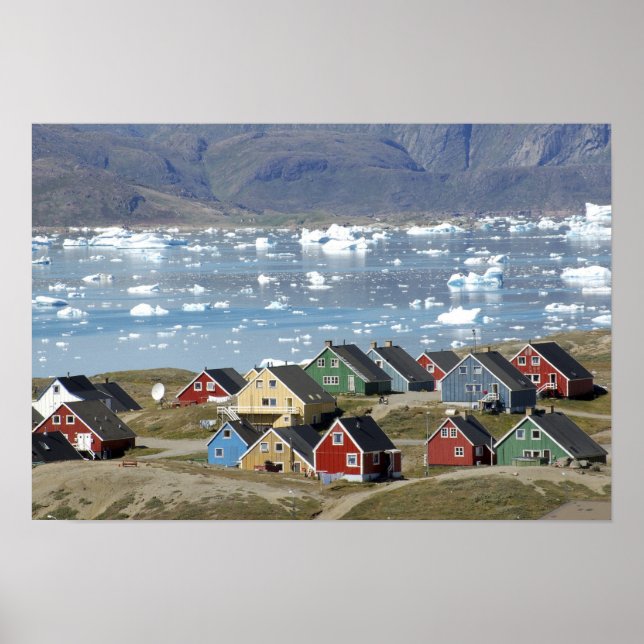 Affiche Colorful architecture of the town, Narsaq, (Devant)