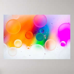 Affiche Colorful artistic image of oil drop on water, mode