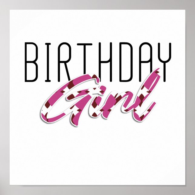 Affiche colorful Birthday girl (Devant)