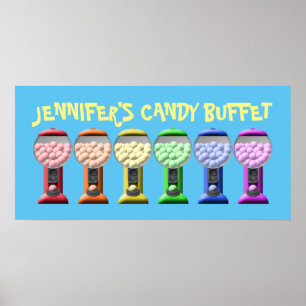 Affiche Colorful Candy Buffet Sign