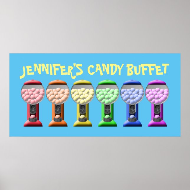 Affiche Colorful Candy Buffet Sign (Devant)