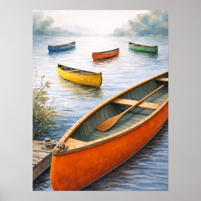 Affiche Colorful Canoes (Devant)