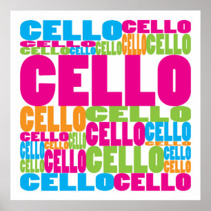 Affiche Colorful Cello