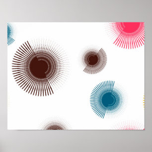 Affiche Colorful, cool, trend urban brush strokes circles