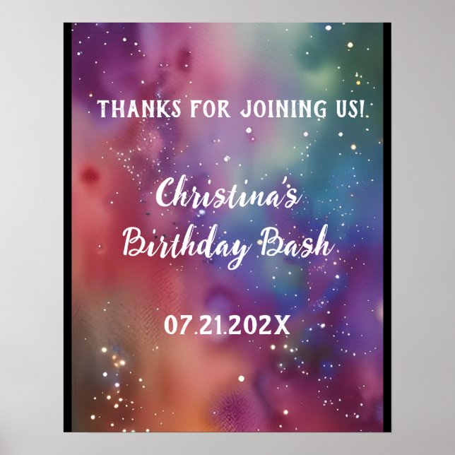 Affiche Colorful Cosmic Watercolor Custom    (Devant)