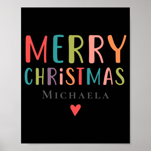 Affiche Colorful Cute Merry Christmas Matching Family  (Devant)