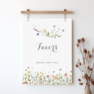 Affiche Colorful Dainty Fleurs Sauvages Calligraphie Faveu