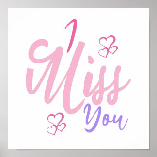 Affiche Colorful Decorative I Miss You