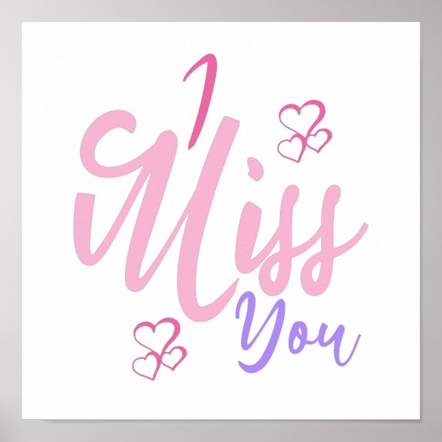 Affiche Colorful Decorative I Miss You (Devant)